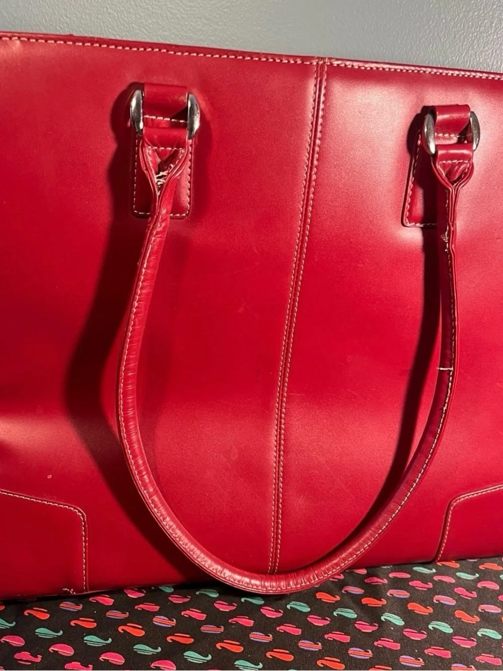 Targus Red 14” Laptop Tote Bag Faux Leather Briefcase